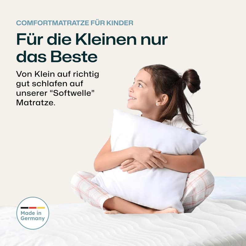 Allergikerfreundliche 7-Zonen Kaltschaummatratze für Kinder, 90 x 200 cm