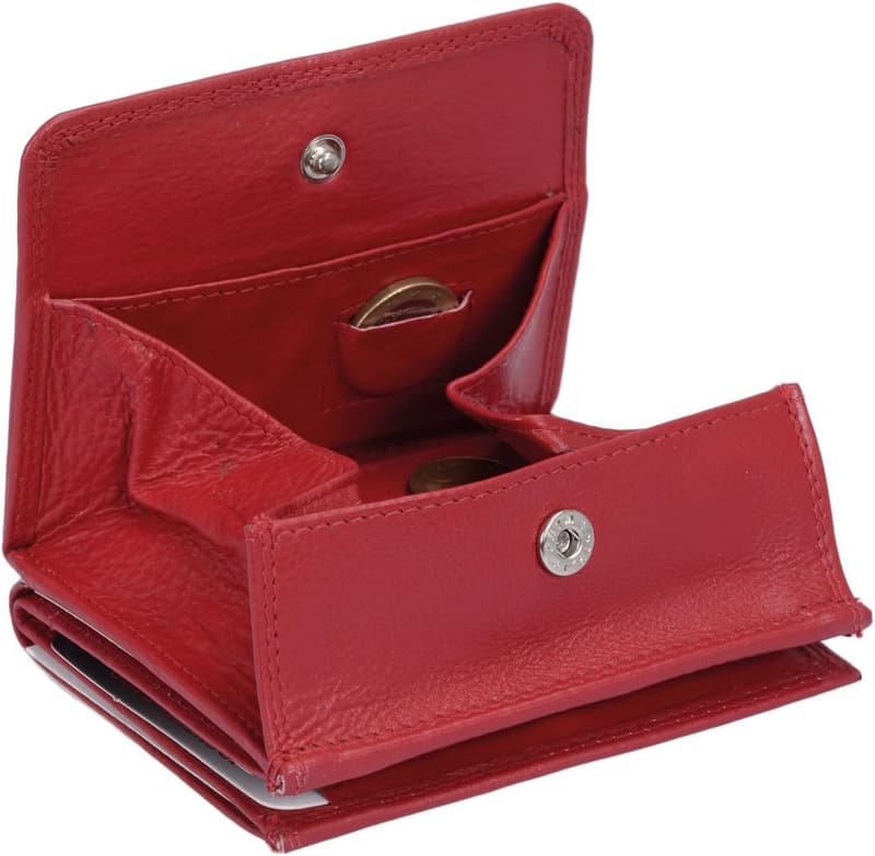 LEAS RFID-sichere Echt-Leder Schachtel in Rot - Special Edition