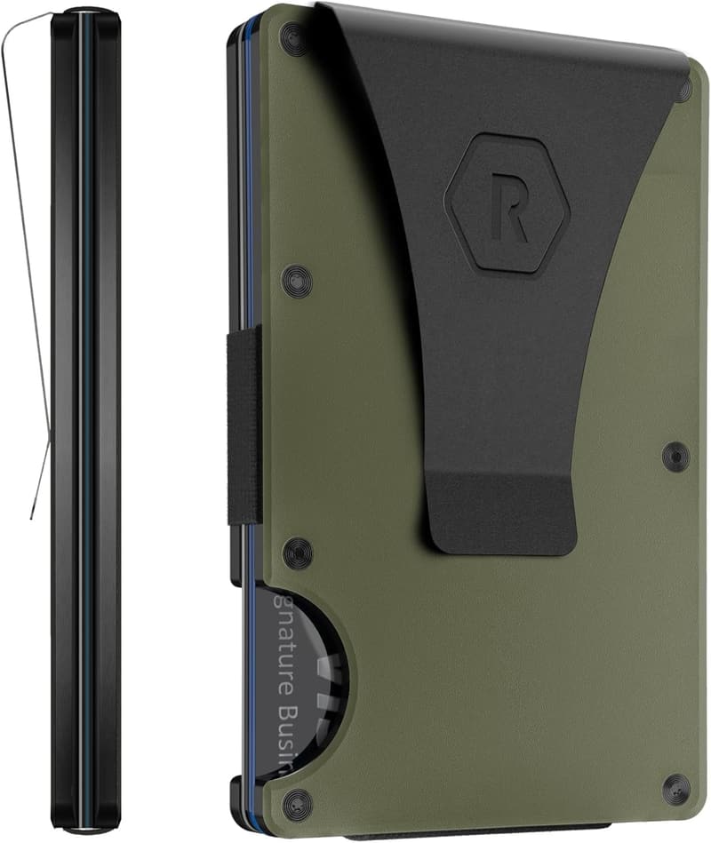 Schlanke RFID Geldbörse in Matt Olive für Herren