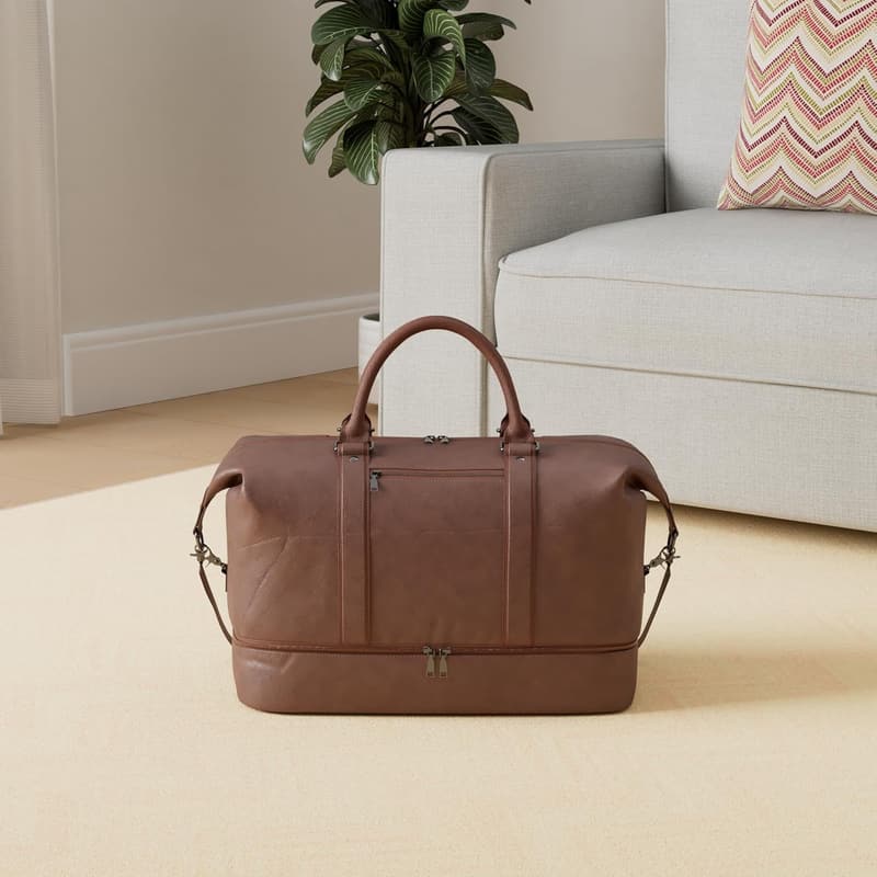 Übergröße Segeltuch-Leder Reisetasche für Damen und Herren