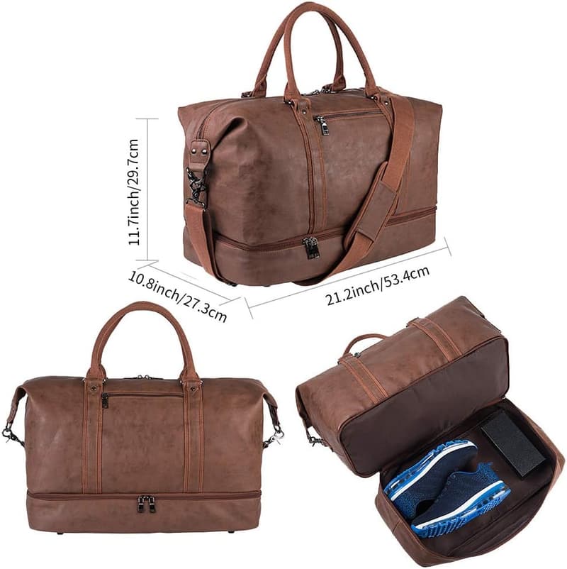 Übergröße Segeltuch-Leder Reisetasche für Damen und Herren