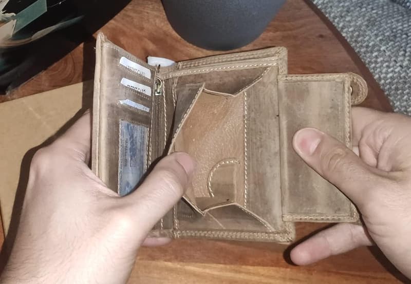 RFID Biker Geldbörse mit Kette für Männer - Vintage Hochformat Dunkelbraun