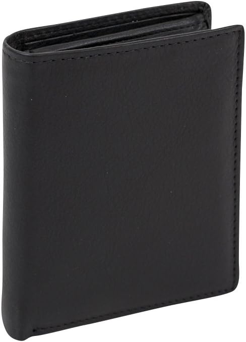 Schwarze Echtleder Minibörse mit RFID-Schutz für 8 Karten