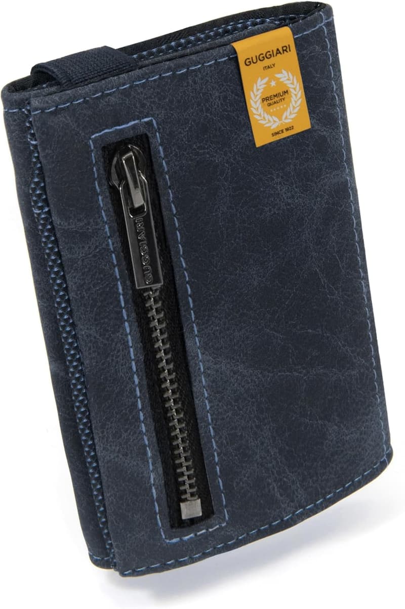 Slim Wallet mit RFID-Schutz und Münzfach aus Microfaser für unterwegs