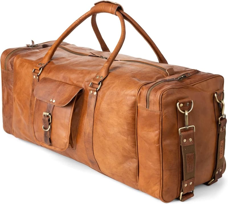 Vintage Leder Reisetasche Berlin XXXL für Herren und Damen – 70L