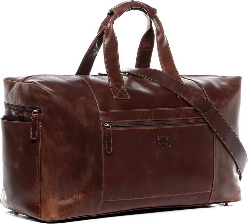 Handgefertigte XL Reisetasche aus echtem Leder für Herren und Damen