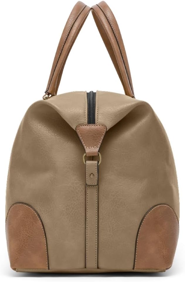Vintage PU-Leder Reisetasche für Herren und Damen in Sandbraun
