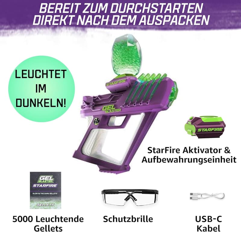 Gel Blaster Starfire - 5.800 Schuss, 30m Reichweite, Halb- und Automatikmodus voor Teenager