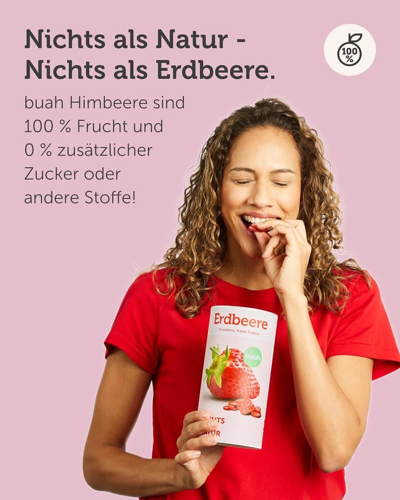 Gefriergetrocknete Erdbeer-Chips, vegan und ohne Zuckerzusatz, 96g