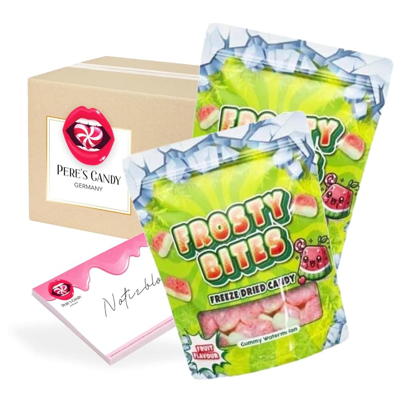 Pere's Candy Bundle: 2 x 50 g gefriergetrocknete Wassermelone + Notizblock
