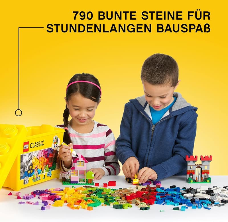 LEGO Classic Bausteine-Box mit 33 bunten Steinen, Geschenk für Kinder ab 4 Jahren