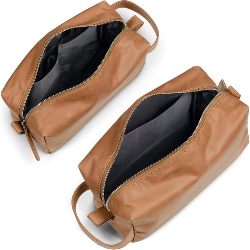 Personalisierte Kulturtasche aus echtem Büffelleder für Männer
