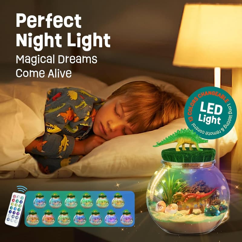 Dinosaurier-Terrarium-Set – Geburtstagsgeschenk für Kinder 4-12 Jahre