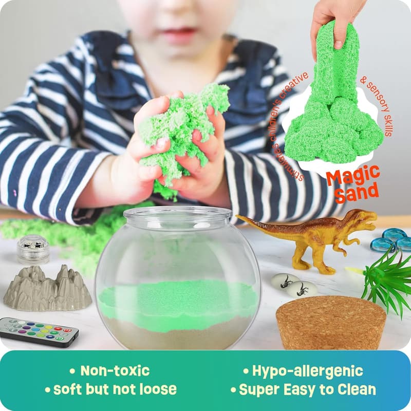 Dinosaurier-Terrarium-Set – Geburtstagsgeschenk für Kinder 4-12 Jahre