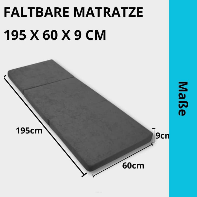 Klappmatratze 195x60cm - Faltbare Reisematratze für Erwachsene