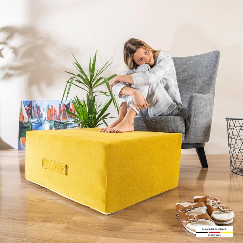 Faltmatratze 80x180 cm – Atmungsaktive Gästematratze in Hellgrau
