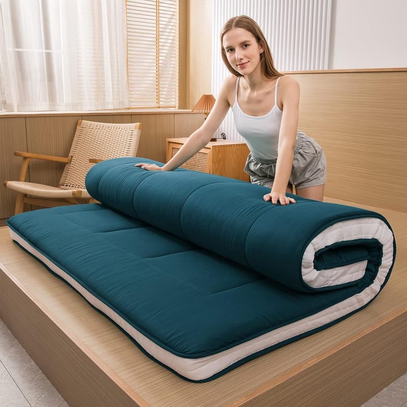 Gepolsterte Futon-Matratze für Gäste, Faltbare Isomatte, 150x200 cm