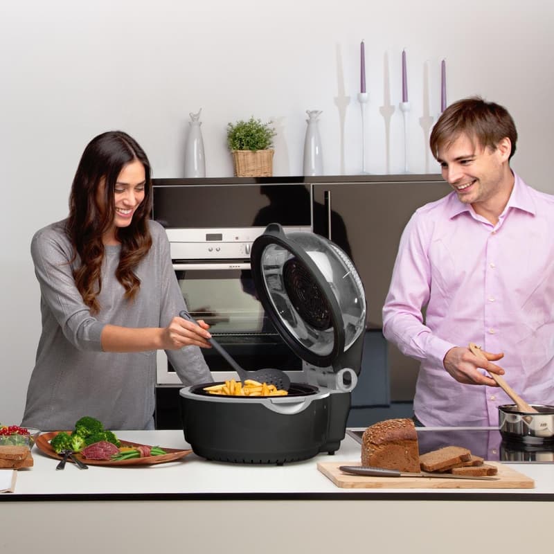 Klarstein VitAir Heißluftfritteuse, 1400 Watt, fettfreies Frittieren, schwarz