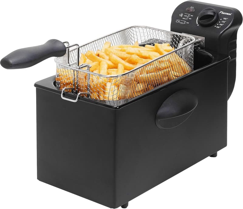 Bestron Kaltzonen-Fritteuse 3,5 Liter mit Temperaturregler bis 190°C