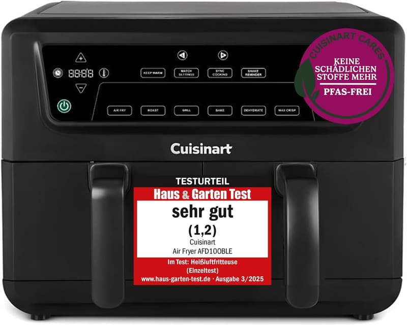 Cuisinart XXL Zweizonen-Heißluftfritteuse 10.4L für 8+ Portionen