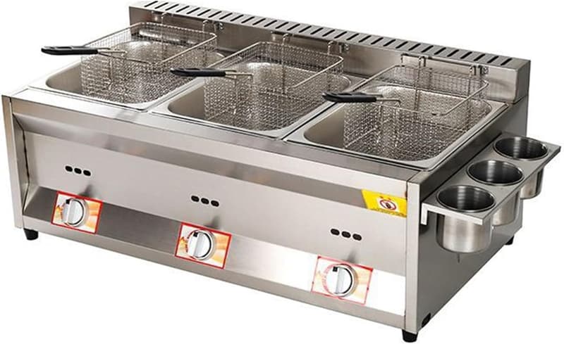 Gewerbliche 30 L Edelstahl Fritteuse mit 3 Frittierkörben für Restaurants