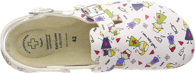Weeger-Clogs mit Fersenriemen in Weiß, Größe 35 für Frauen