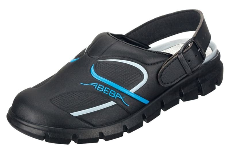 Abeba Clog 7331 - Dynamische Mikrofaser, schwarz/blau, Größe 42