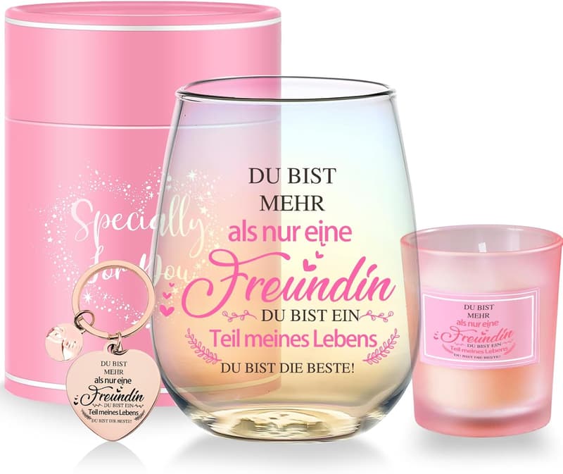 Personalisierte Weingläser 480ml für Frauen – Geburtstagsgeschenk Freundschaft
