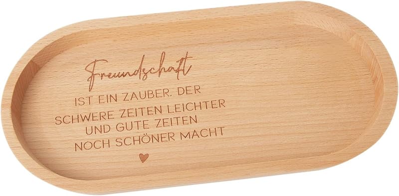 Persönliches Freundschaftsgeschenk: Graviertes Holztablett für Frauen