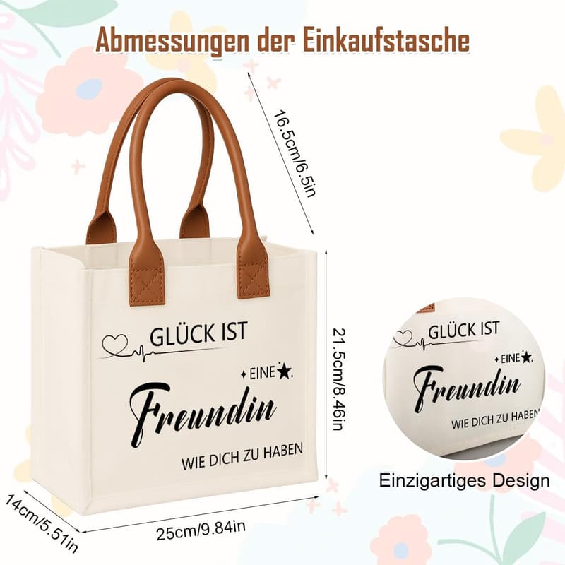 Personalisierte Canvas Tragetasche für beste Freundinnen