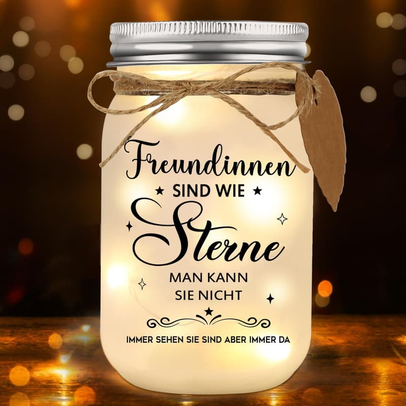 LED Flaschenlicht mit Spruch für beste Freundin – Geschenkidee zum Geburtstag