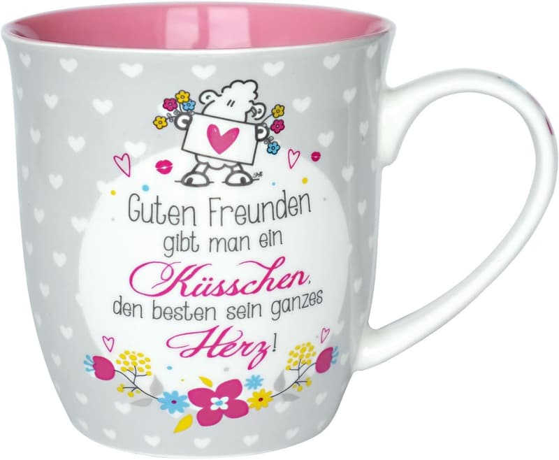 Valentinstags Tasse Küsschen aus Porzellan, 60 cl für Freunde