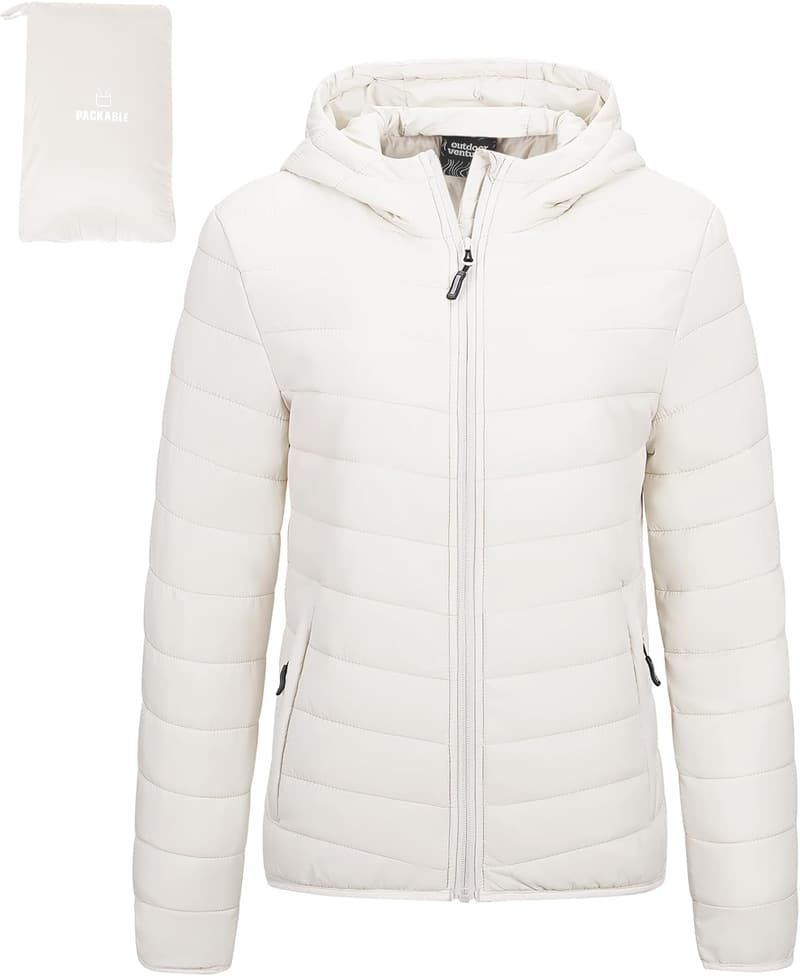 Leichte Damen Steppjacke für Freizeit und Reisen mit Kapuze