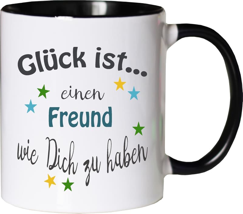 Kaffeetasse âGlĂŒck istâŠâ - Liebevoll bedruckter Becher fĂŒr Freunde