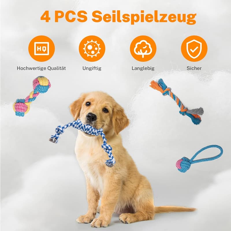 Hundespielzeug-Set für kleine Hunde – 7-teilig, langlebig und ungiftig