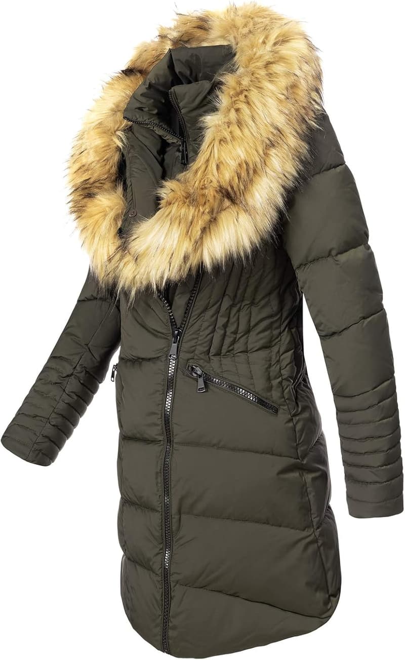 Damen Winterjacke mit Kunstfellkragen – Rock Creek D-434