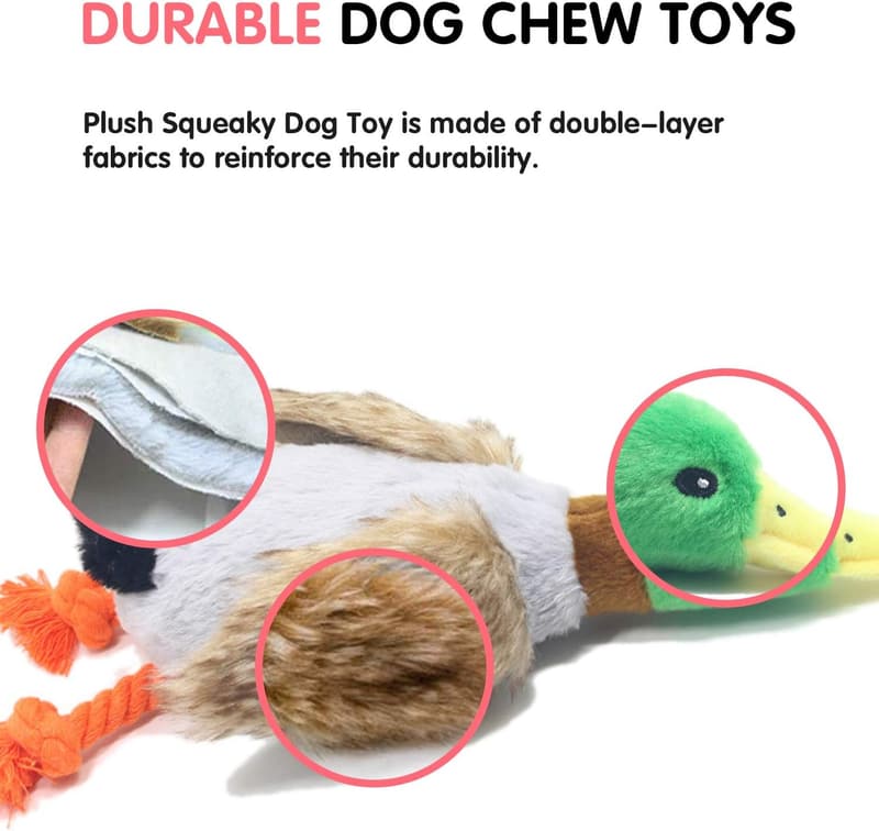 Interaktives Quietschspielzeug für Hunde - Entenform Plüsch, langlebig