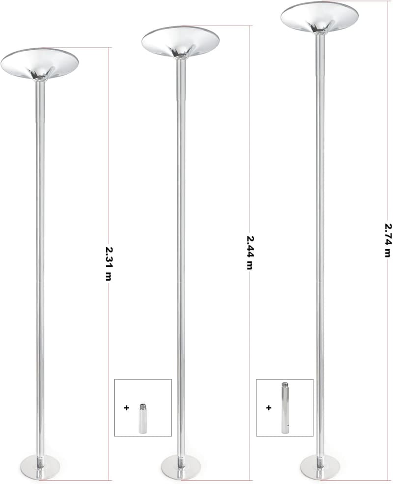 Höhenverstellbare Pole Dance Stange aus Stahl, 45 mm, ohne Bohren