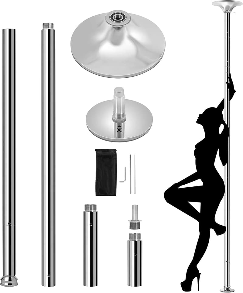 Yaheetech Pole Dance Stange, höhenverstellbar 216,5-275 cm, Statisch & Spinning