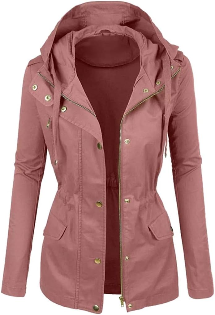 Leichter Damen Parka für Frühling/Sommer mit Kapuze aus Baumwoll-Twill