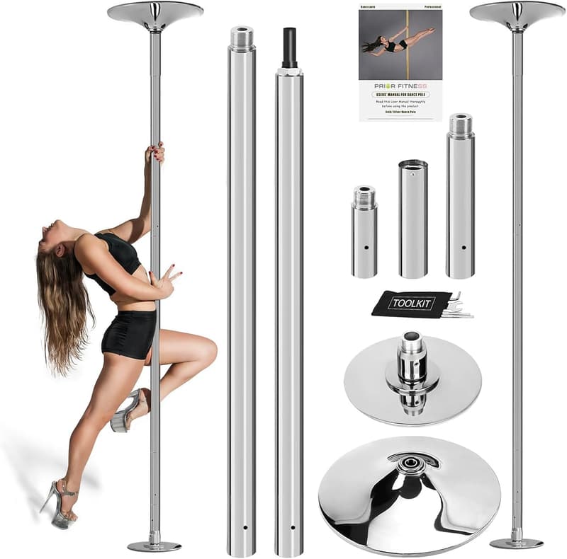 Pole Dance Tanzstange höhenverstellbar 2,35 - 2,74 m, drehend/statisch, bis 200 kg
