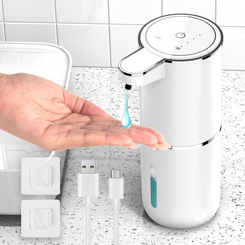 Automatischer Seifenspender mit Sensor, 380ml, USB Wiederaufladbar, IPX5 wasserdicht