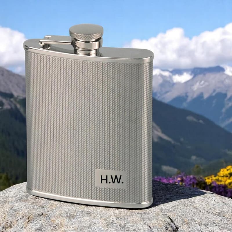 Personalisierter Flachmann mit Gravur – 240ml Geschenk für Männer und Frauen