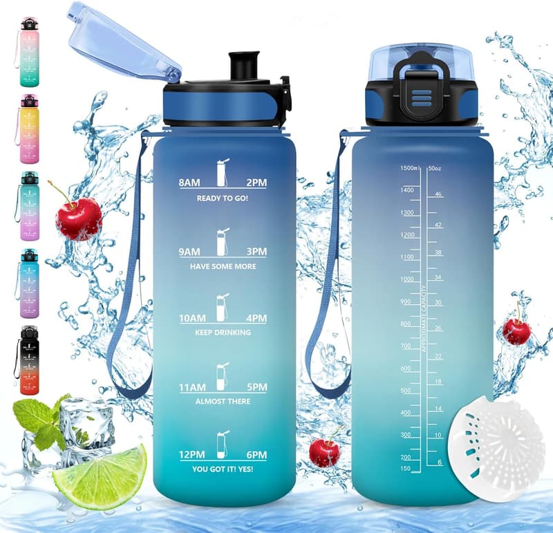 Vikaster 1,5L Sport Trinkflasche, BPA-frei und auslaufsicher
