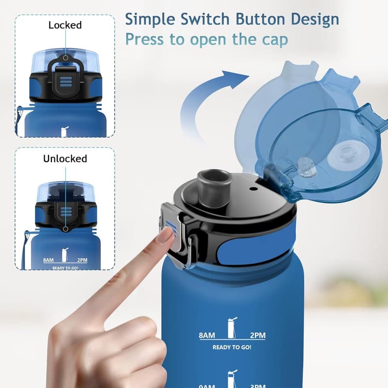 Vikaster 1,5L Sport Trinkflasche, BPA-frei und auslaufsicher