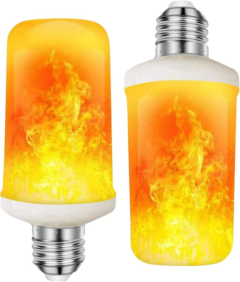 LED Flammenlampe im 2er-Set mit E27-Sockel, 3 Beleuchtungs-Modi