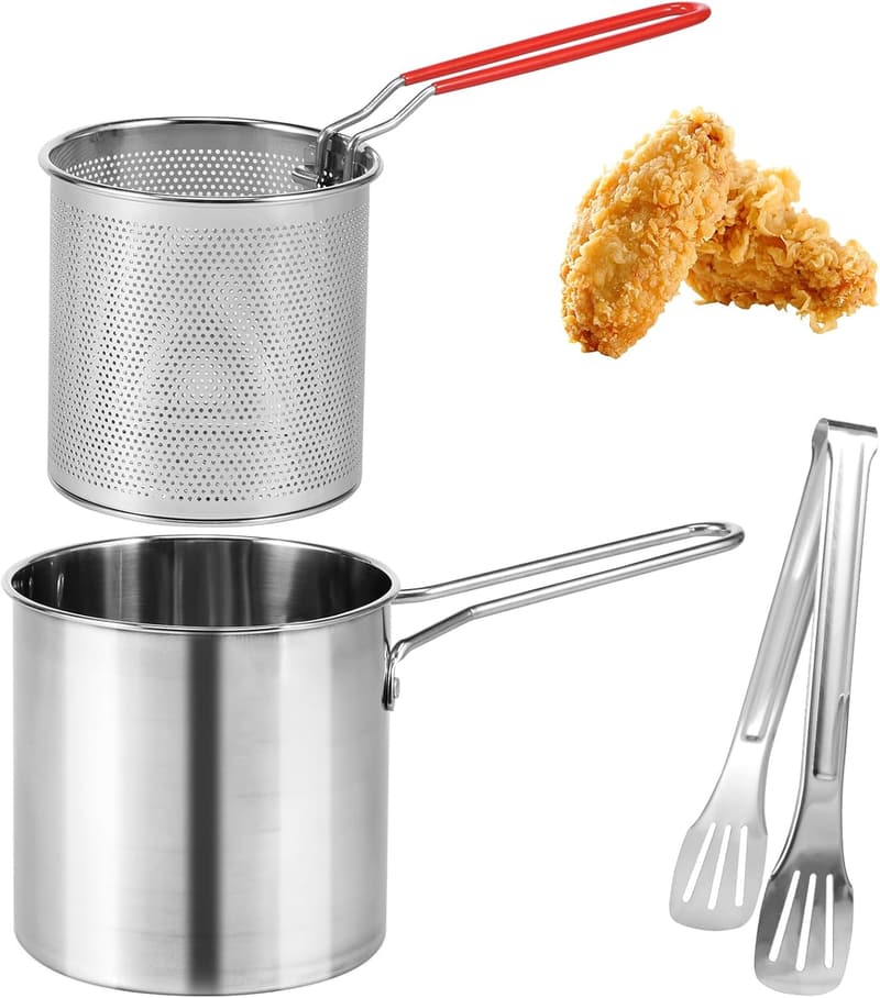 Mini-Fritteuse aus 304 Edelstahl für Camping und Picknick