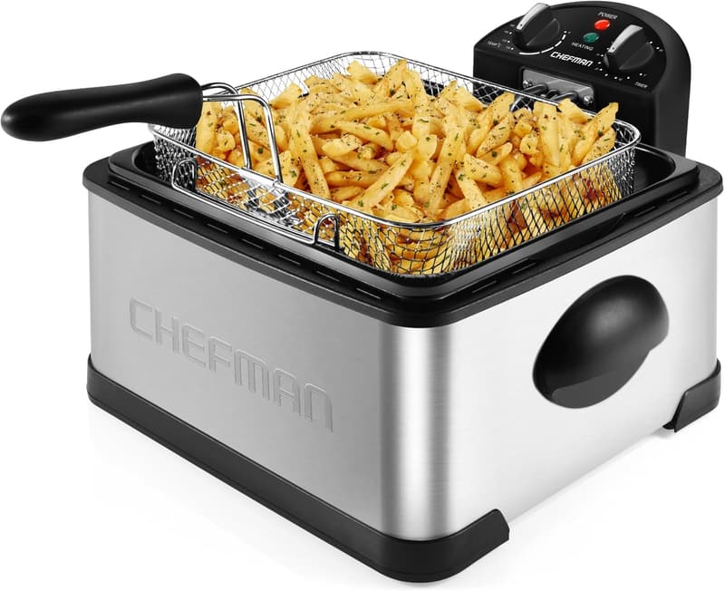 Chefman XL Jumbo Fritteuse 4,3 Liter mit Temperatur- und Timer-Einstellung