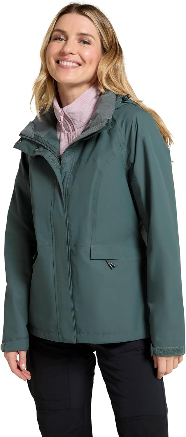 Damen 3-in-1 Regenjacke mit herausnehmbarer Fleece-Innenjacke