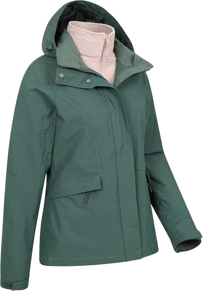 Damen 3-in-1 Regenjacke mit herausnehmbarer Fleece-Innenjacke